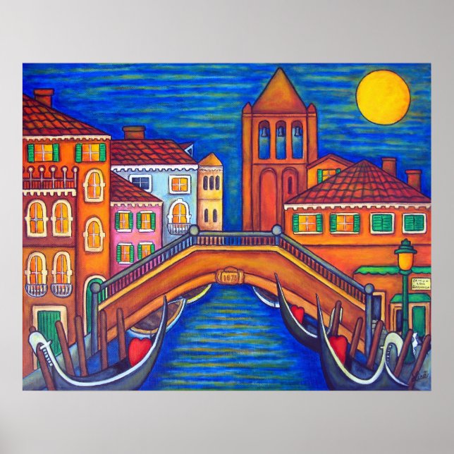 Poster San Barnaba sur la Lune, Venise par Lisa Lorenz (Devant)
