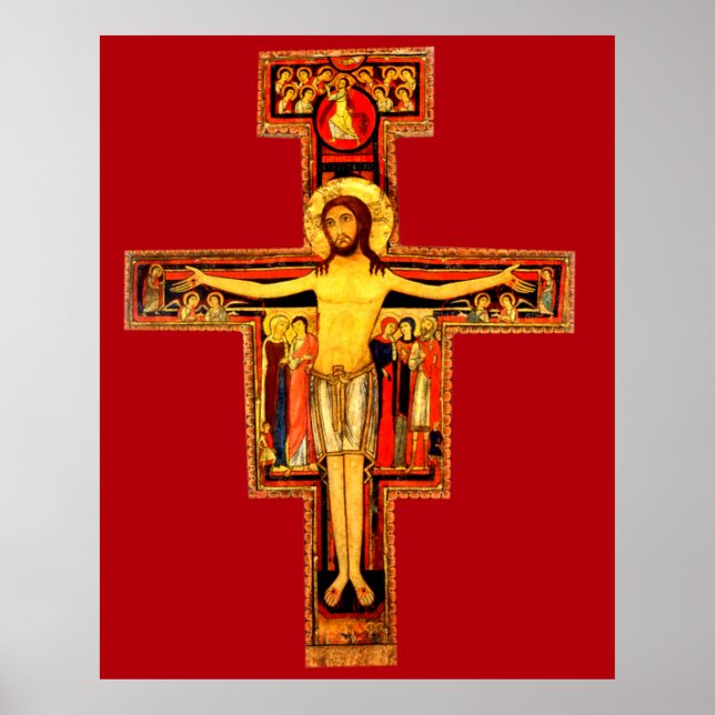 Poster San Damiano Red Crucifix extra grand (Devant)