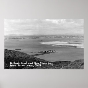 Poster San Diego, vue de CA de point et de baie de