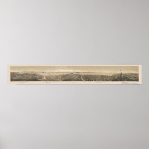 Poster San Francisco, CA Carte panoramique - 1862