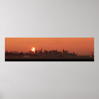 Poster San Francisco Skyline / Bay Bridge Sunset Panorama