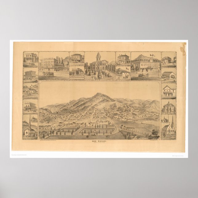 Poster San Rafael, CA. Carte panoramique (1576A) (Devant)
