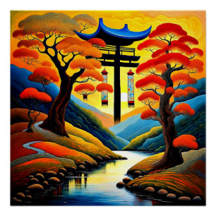 Poster Sanctuaire au coucher du soleil 5