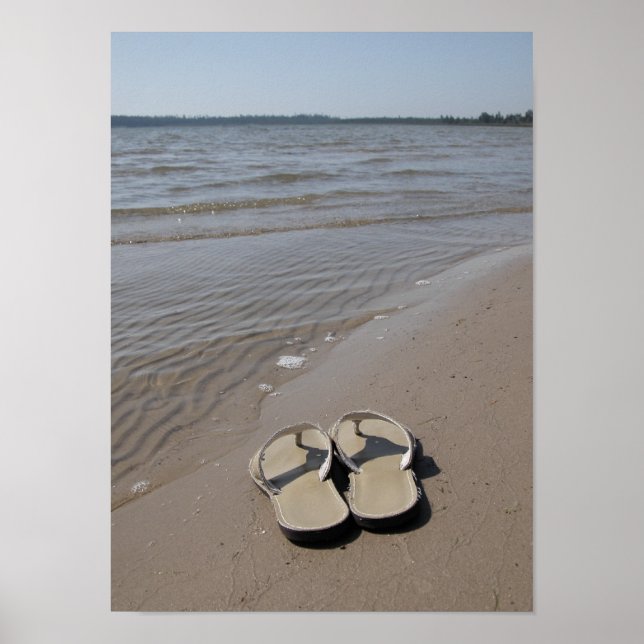 Poster Sandales sur la plage (Devant)