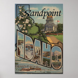 Poster Sandpoint, Idaho - grandes scènes de lettre