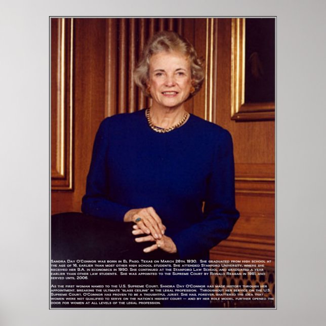 Poster Sandra Day O'Connor avec Bio (Devant)