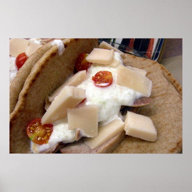 Poster Sandwich pita au porc (Devant)