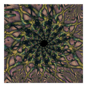 Poster Sans fin Art fractal rose et jaune