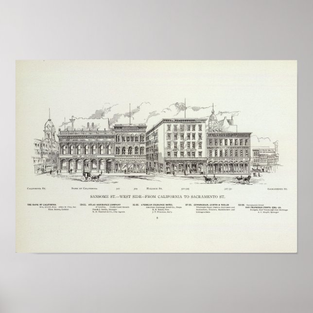 Poster Sansome West side California et Sacramento (Devant)