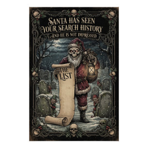 Poster "SANTA A VU VOTRE HISTORIQUE DE RECHERCHE" Santa c