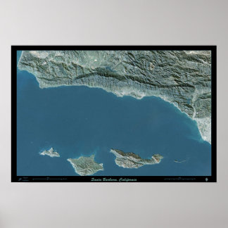 Poster Santa Barbara, Californie photo d'affiche satellit