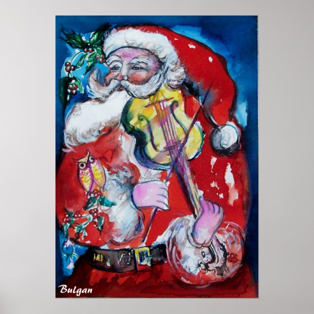 POSTER SANTA CLAUS AVEC VIOLIN (Devant)