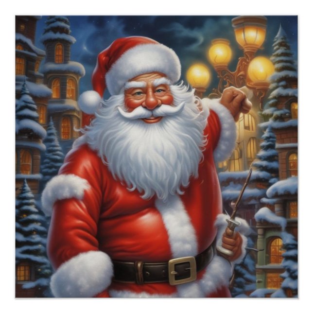 Poster Santa Clause Joyeux Noël Bonne année (Devant)