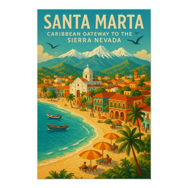 POSTER SANTA MARTA — CARIBBEAN GATEWAY TO THE  NEVADA (Devant)