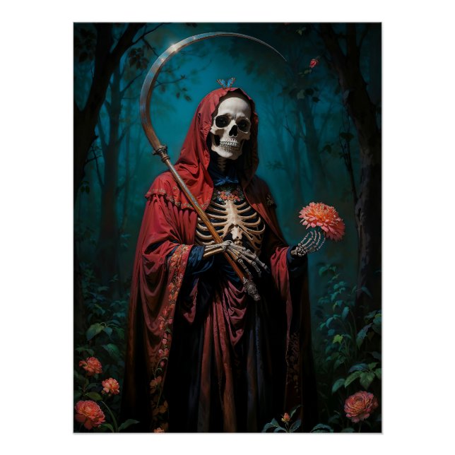 Poster Santa Muerte Robe Rouge (Devant)