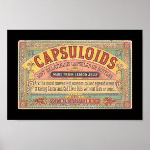 Poster Santé vintage et médecine : Annonce sur les capsul