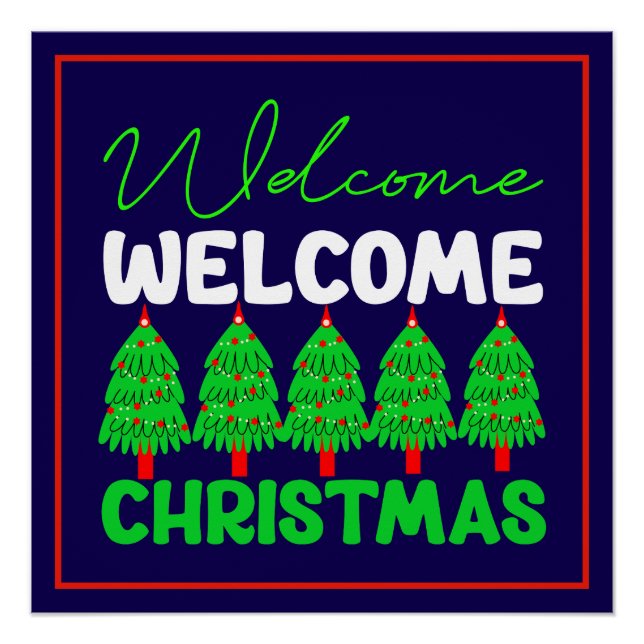 Poster Sapin de Noël Bienvenue Création de Fêtes-85600 (Devant)
