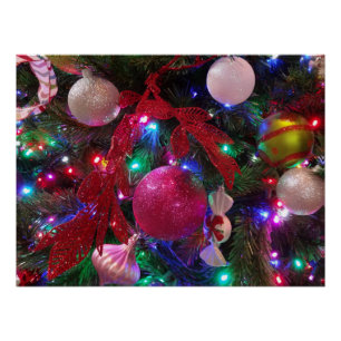 Poster Sapin de Noël multicolore Fêtes de fin d'année