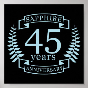 Poster Sapphire 45e anniversaire mariage traditionnel
