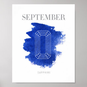 Poster Sapphire Birthstone Septembre