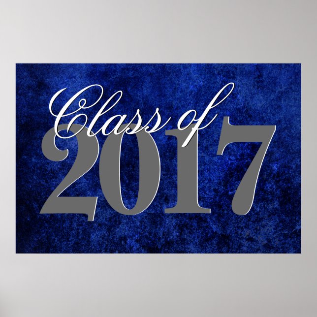 Poster Sapphire Grad | Blue Royal Cobalt Azure Année (Devant)