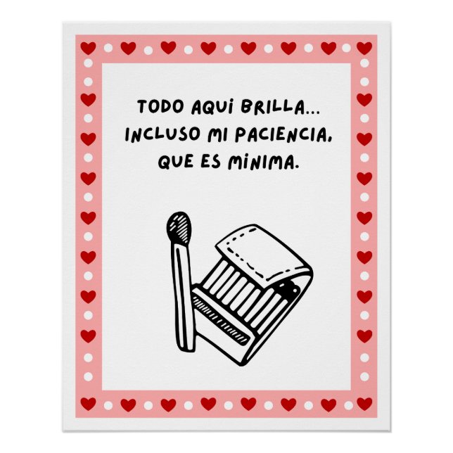 Poster sarcastico caja fosforos humor cute (Devant)