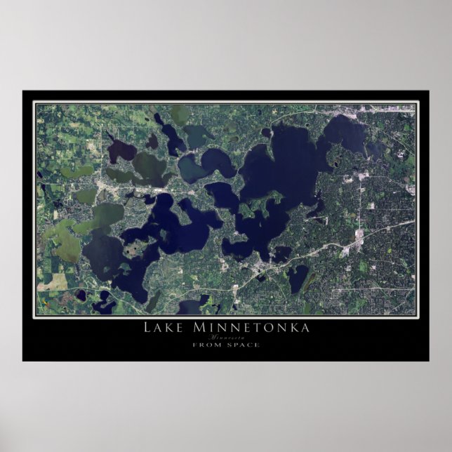 Poster satellite du lac Minnetonka Minnesota (Devant)
