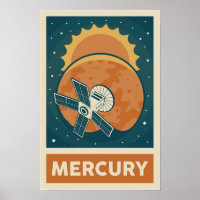 Poster satellite Mercury Retro Galaxy
