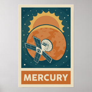Poster satellite Mercury Retro Galaxy