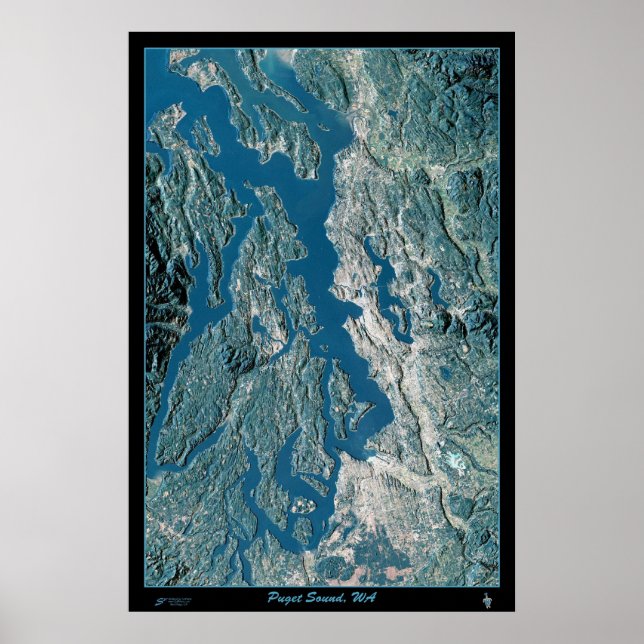 Poster satellite Puget Sound, Washington (Devant)