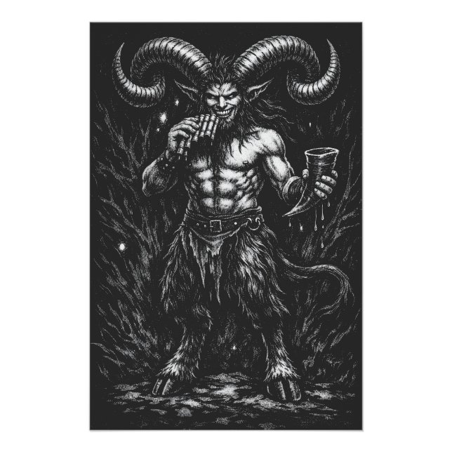 Poster Satyre d'hiver cornu — par BurnsInHell (Devant)