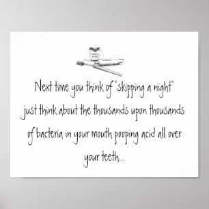 Poster Sautant une nuit de balayer l'affiche dentaire