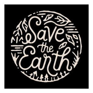 Poster Sauvez la terre rétro