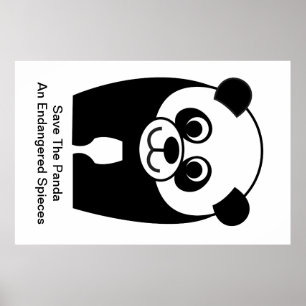 Poster Sauvez le panda - espèce menacée