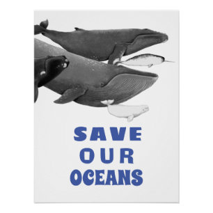 Poster Sauvez nos océans Baleine d'Art De l'environnement