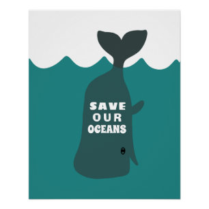 Poster Sauvez nos océans Baleine d'Art De l'environnement