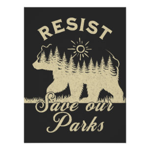 Poster Sauvez Nos Parcs, Défendez Les Parcs Sans Profi