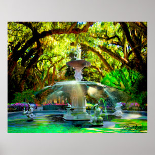 Poster Savannah, Forsyth Park