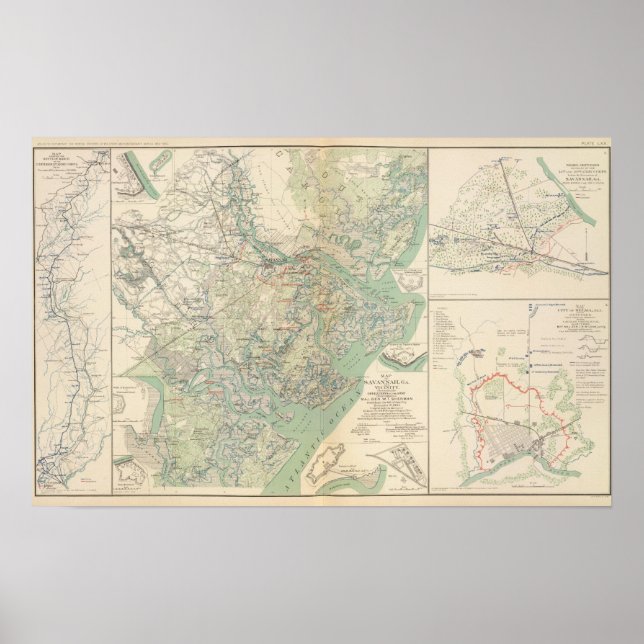 Poster Savannah, Ga and vicinity (Devant)