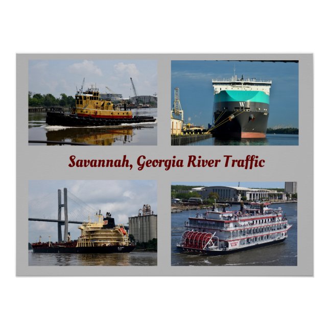Poster Savannah, Géorgie, voie maritime (Devant)