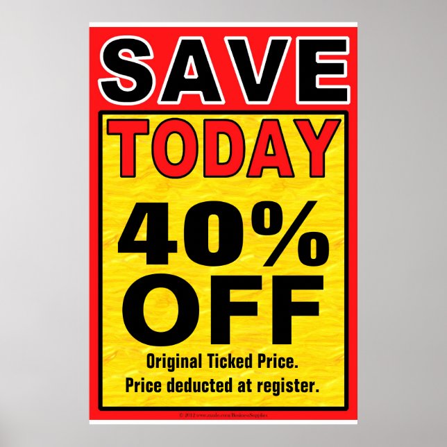 Poster Save Today Business Sign/poster template (Devant)