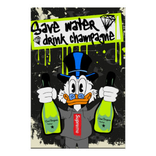 Poster Save Water, Champagne