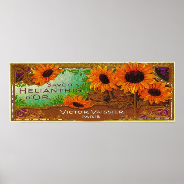 Poster Savon Helianthis D Or LabelParis, France (Devant)