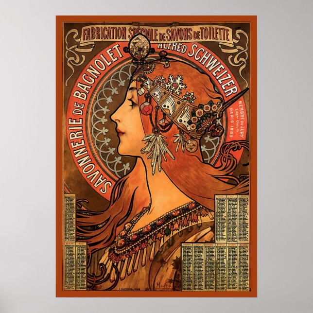 Poster Savonnerie De Bagnolet by Mucha (Devant)