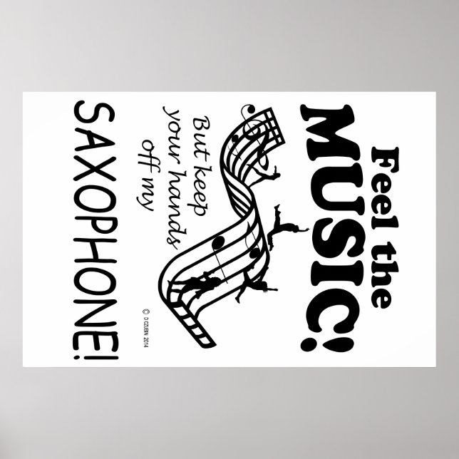 Poster Saxophone Sentez La Musique (Devant)
