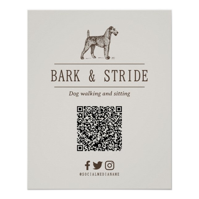 Poster Scan de code QR personnalisé pour suivre l'entrepr (Devant)