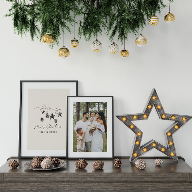 Poster Scandi moderne beige élégant script Noël (Créateur téléchargé)