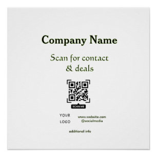 Poster scanner le QR pour le nom de l'entreprise du site