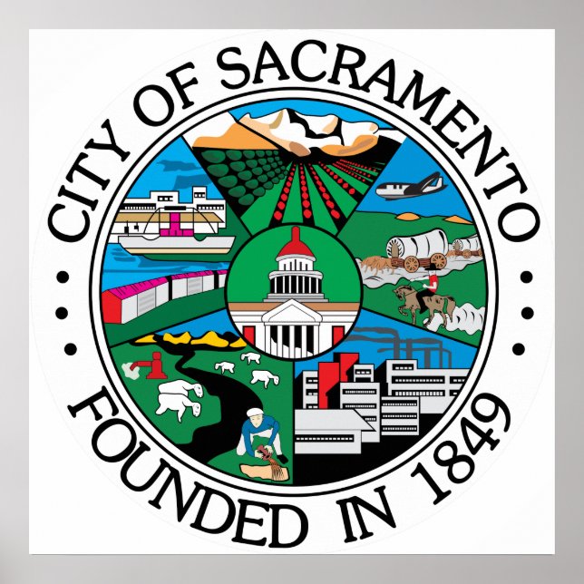 Poster Sceau de la ville de Sacramento (Devant)
