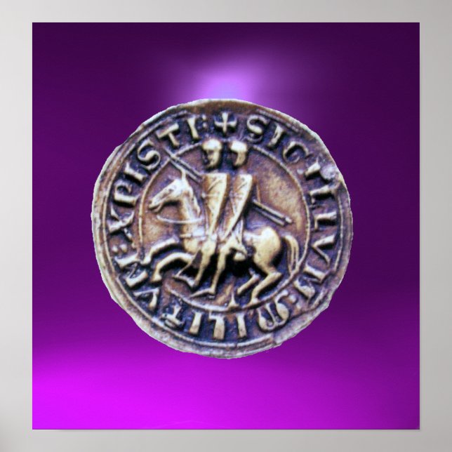 Poster SCEAU DES CHEVALIERS TEMPLAR gem violet (Devant)